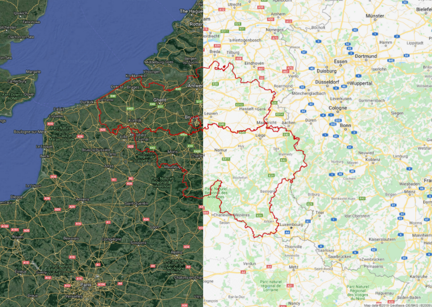 The Belgian Region Boundaries