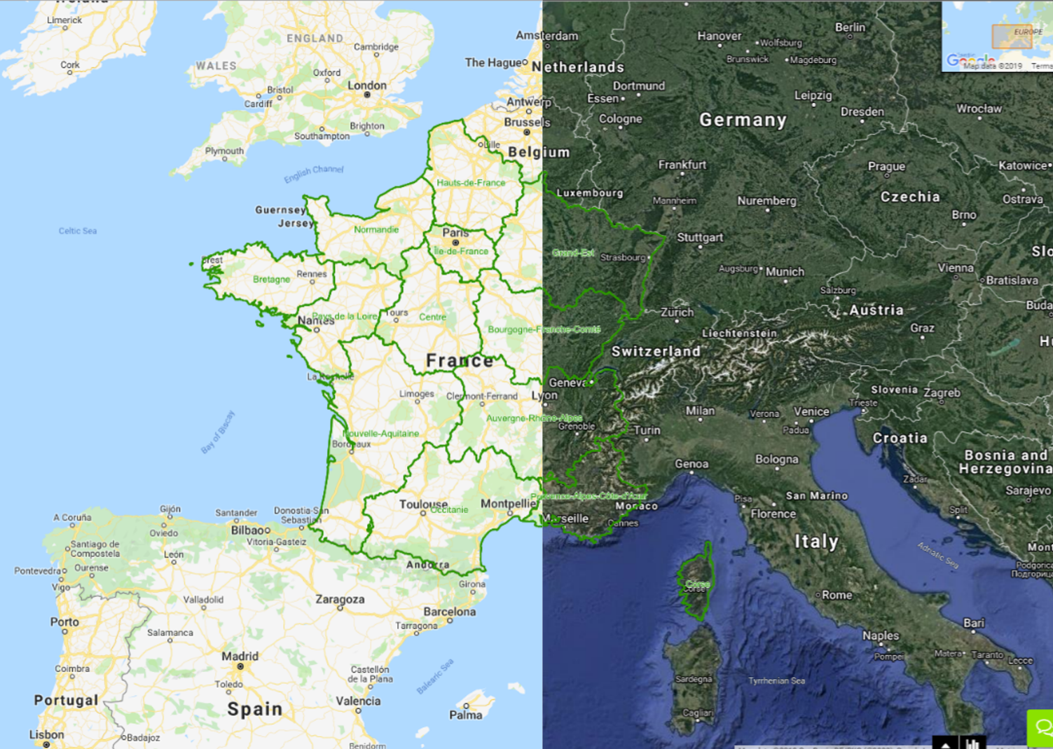 The France Region boundaries