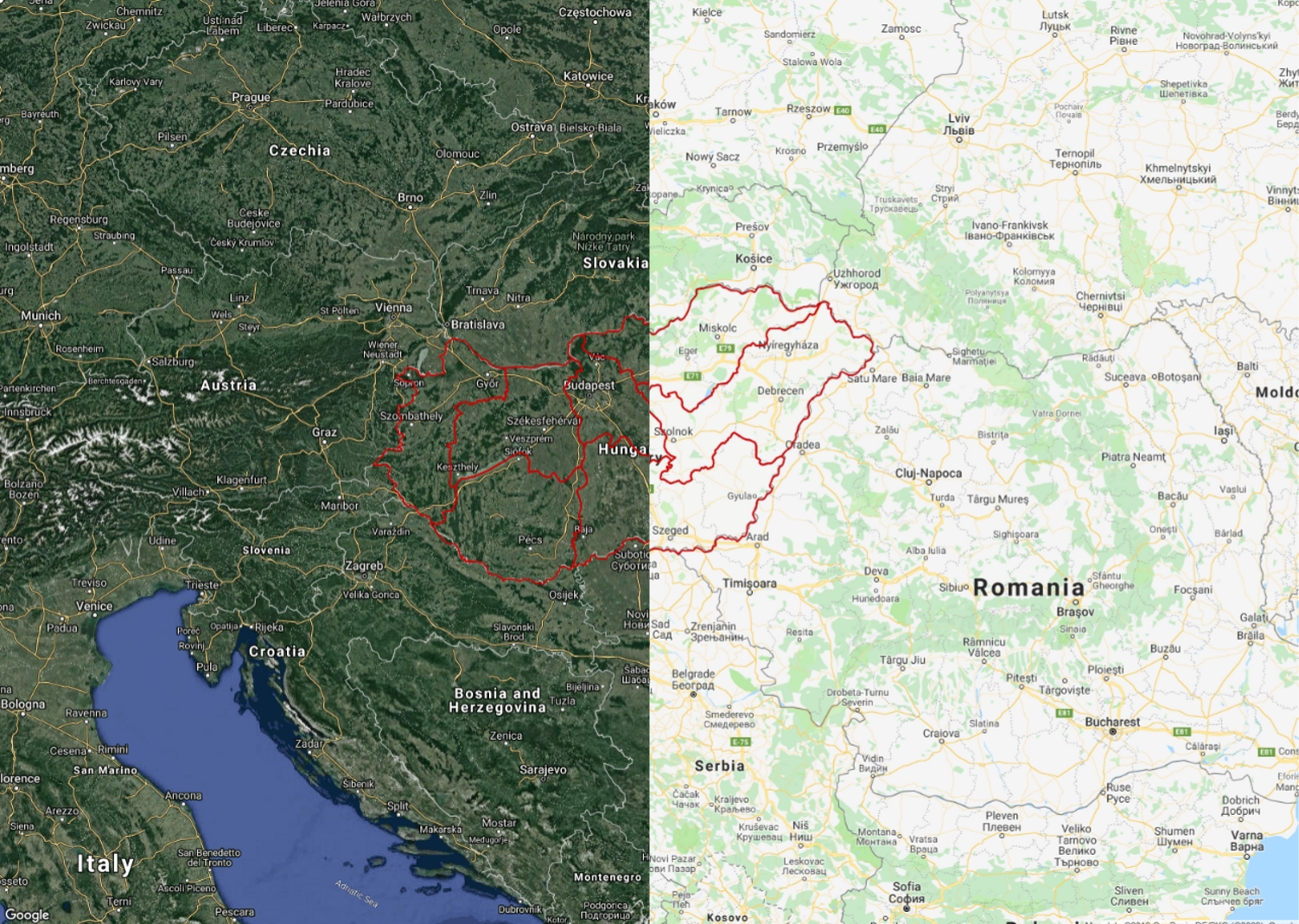 The Hungarian Region Boundaries