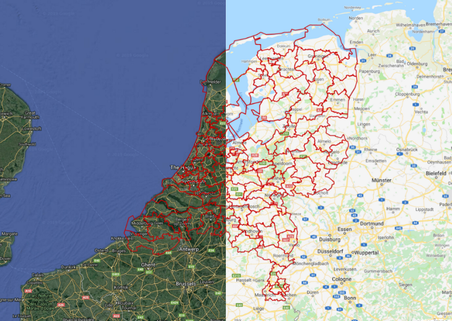 The Netherlands 2-Digit Postcode Boundaries