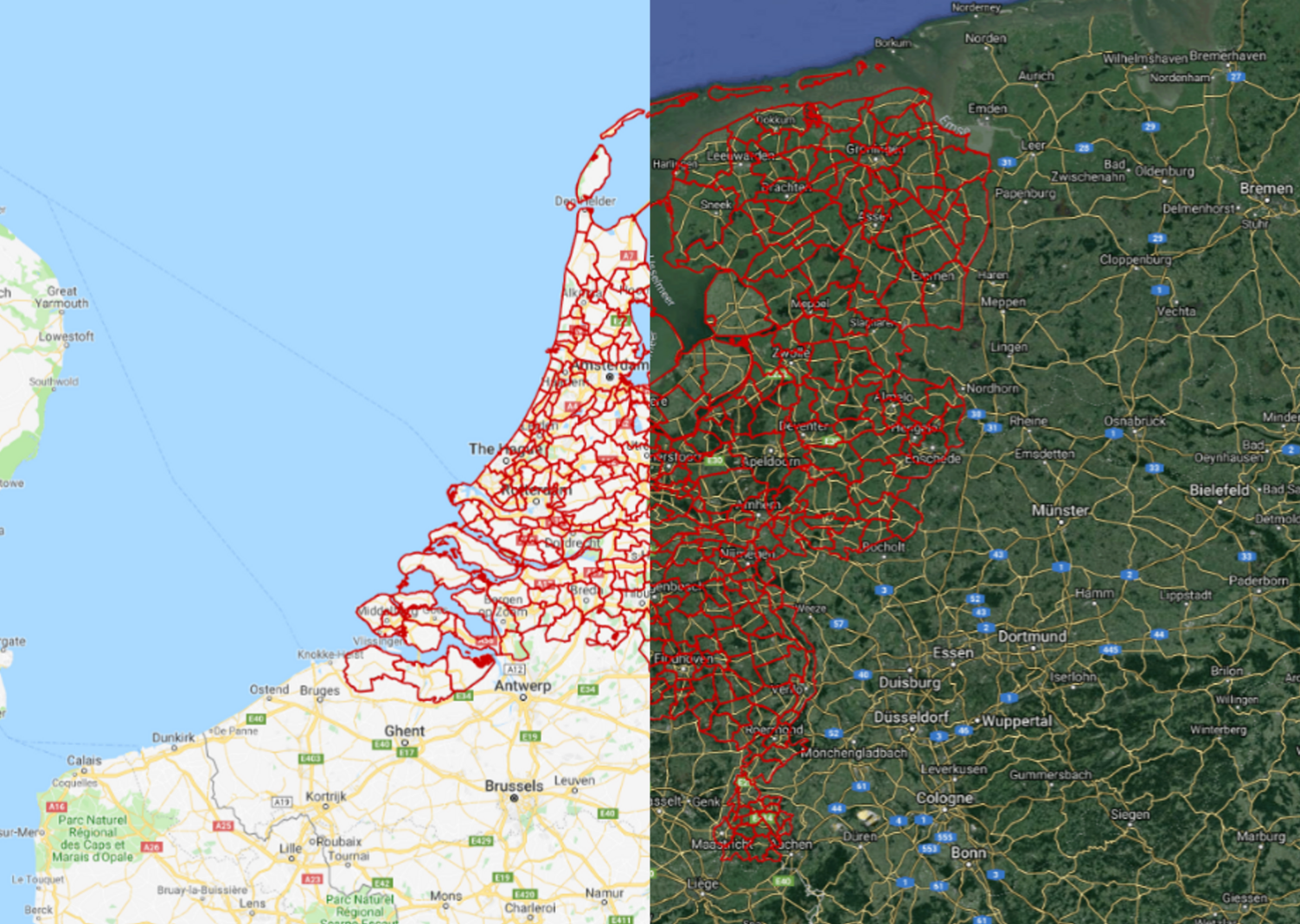 The Netherlands Municipality Boundaries