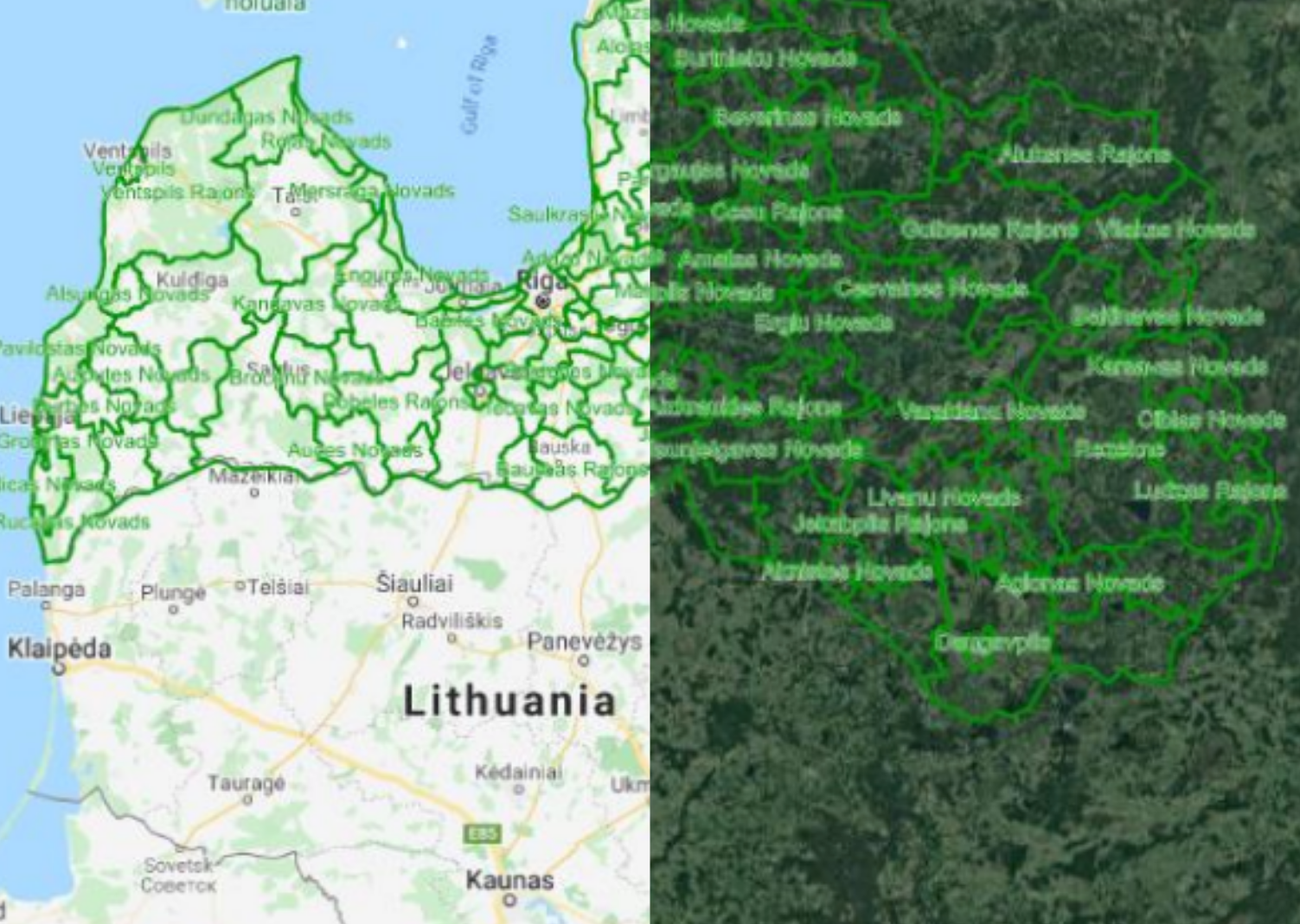 The Latvia Municipalities